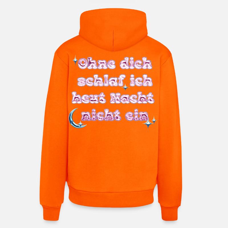 Sans toi - Conception de texte Y2K - Sweat à capuche bio décontracté fabriqué en UE - SUNSET ORANGE