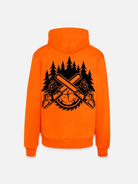 Tronçonneuses - Sweat à capuche bio décontracté fabriqué en UE - SUNSET ORANGE