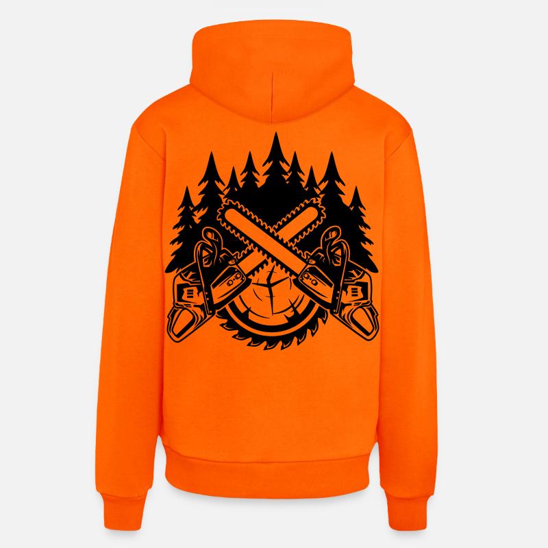 Tronçonneuses - Sweat à capuche bio décontracté fabriqué en UE - SUNSET ORANGE