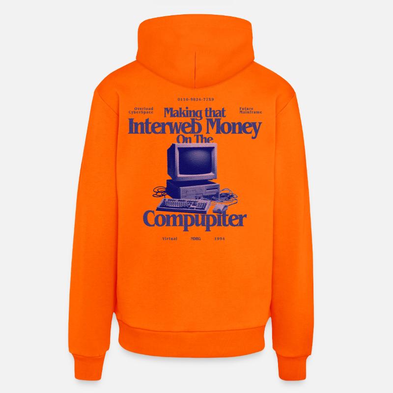 InterwebMoney Conception Informatique - Sweat à capuche bio décontracté fabriqué en UE - SUNSET ORANGE