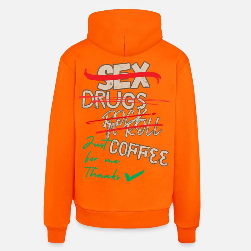 Juste du café pour moi - Sweat à capuche bio décontracté fabriqué en UE - SUNSET ORANGE