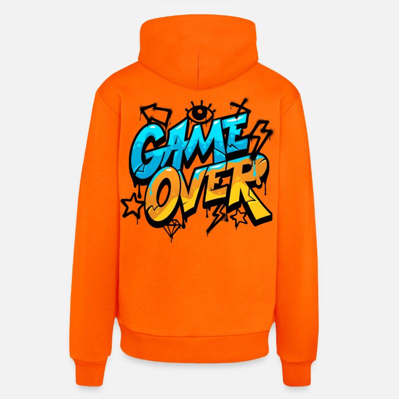 Game Over Graffiti Neon Gradient - Sweat à capuche bio décontracté fabriqué en UE - SUNSET ORANGE