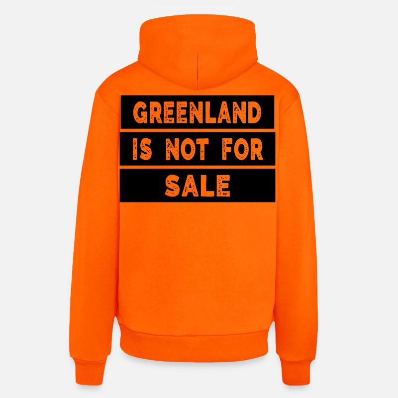 Le Groenland n’est pas à vendre - Sweat à capuche bio décontracté fabriqué en UE - SUNSET ORANGE