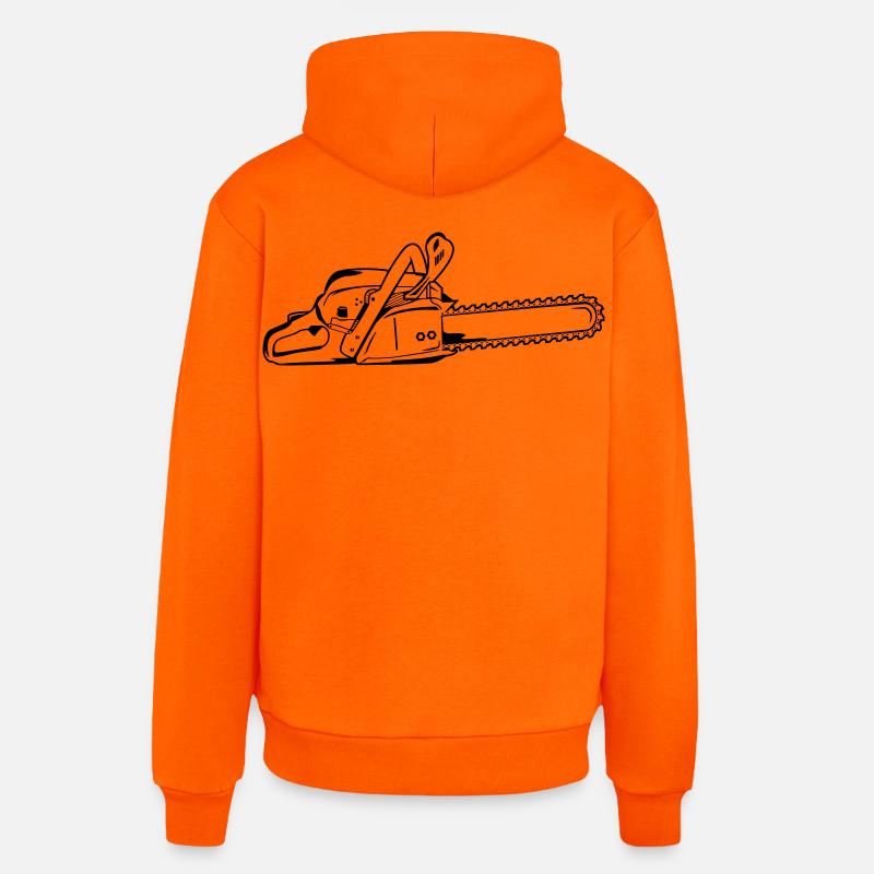 Tronçonneuse - Sweat à capuche bio décontracté fabriqué en UE - SUNSET ORANGE