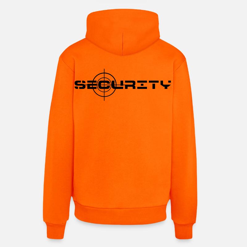 Sécurité, sécurité, protection de la propriété - Sweat à capuche bio décontracté fabriqué en UE - SUNSET ORANGE