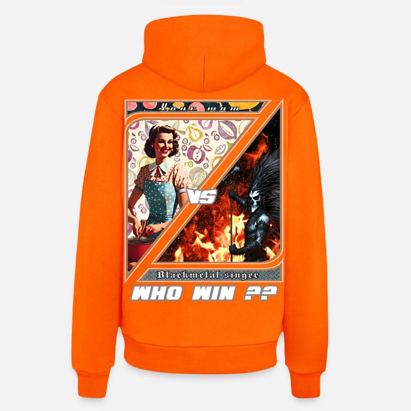 Duel Retro Metal Moderne - Sweat à capuche bio décontracté fabriqué en UE - SUNSET ORANGE
