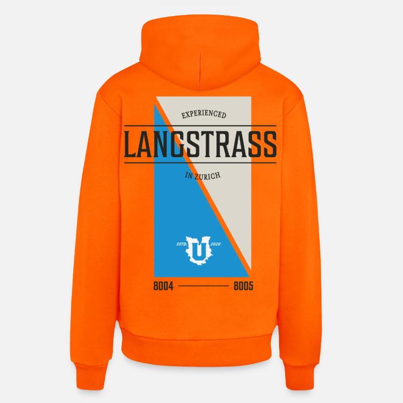 Zurich Langstrass Edition - Sweat à capuche bio décontracté fabriqué en UE - SUNSET ORANGE