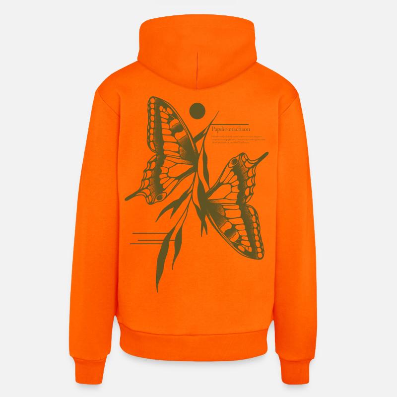 Papillon à queue d’aronde - Variante - Sweat à capuche bio décontracté fabriqué en UE - SUNSET ORANGE