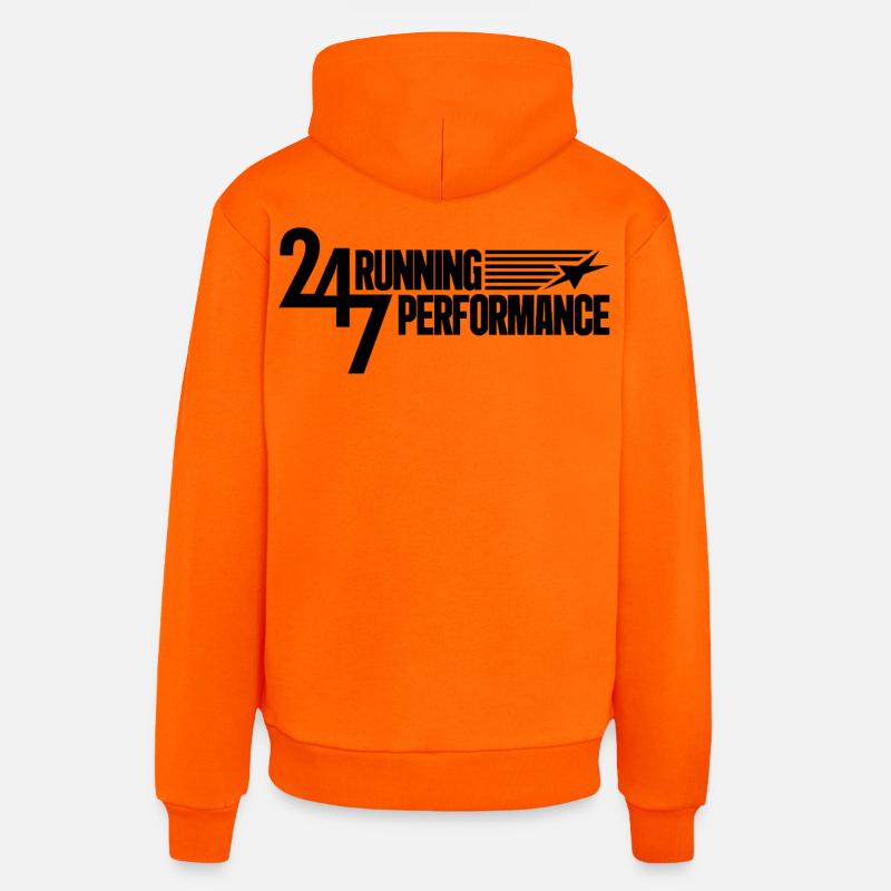 Performances en course 247 - Sweat à capuche bio décontracté fabriqué en UE - SUNSET ORANGE