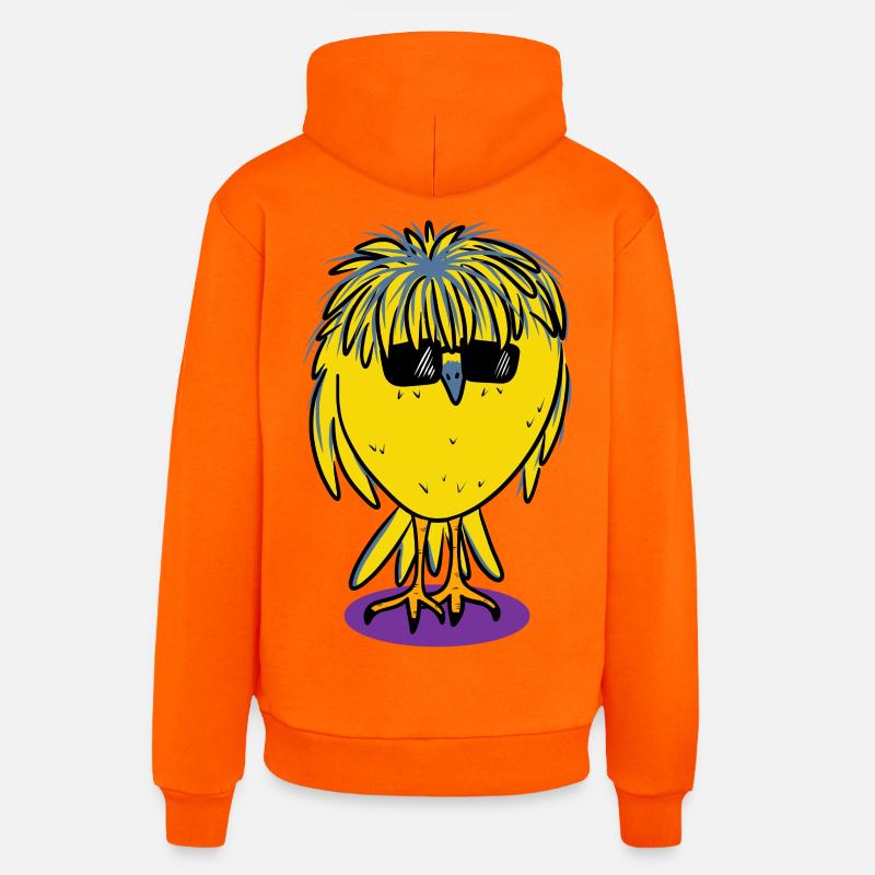 Oiseau « B » - Sweat à capuche bio décontracté fabriqué en UE - SUNSET ORANGE