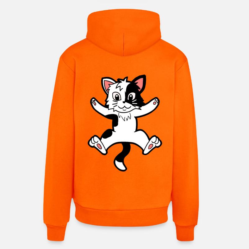 Chaton chat chats - Sweat à capuche bio décontracté fabriqué en UE - SUNSET ORANGE