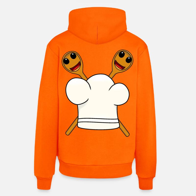 Chef chapeau cuillère en bois - Sweat à capuche bio décontracté fabriqué en UE - SUNSET ORANGE
