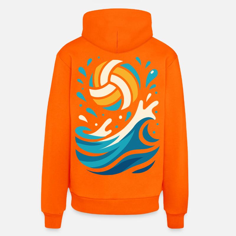 SuperSpike | Volley-ball Éclaboussures d’eau - Sweat à capuche bio décontracté fabriqué en UE - SUNSET ORANGE