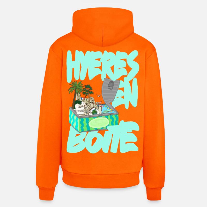 Hyeres en Boite - Sweat à capuche bio décontracté fabriqué en UE - SUNSET ORANGE