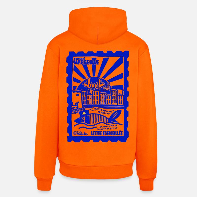 Timbré Marseille - Sweat à capuche bio décontracté fabriqué en UE - SUNSET ORANGE
