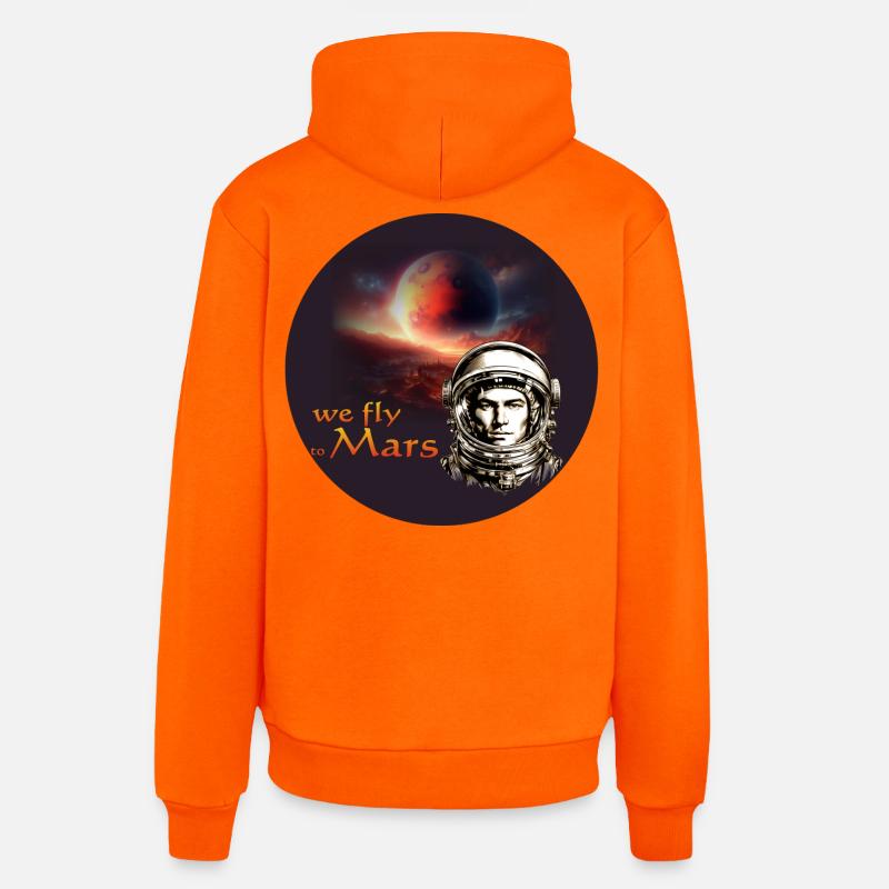 Vol sur Mars Astronaute rétro - Sweat à capuche bio décontracté fabriqué en UE - SUNSET ORANGE
