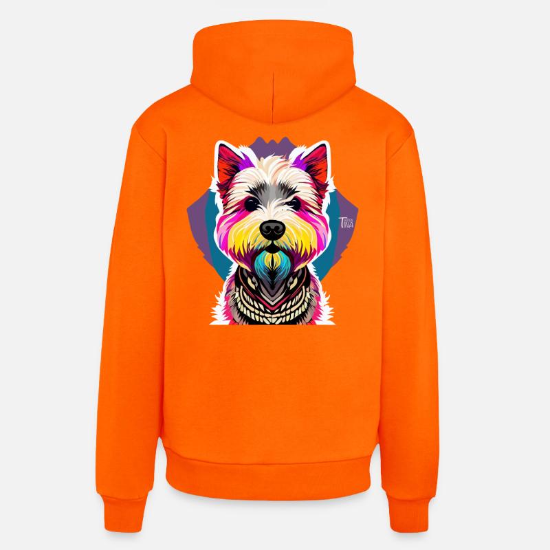 Terrier des Highlands de l’Ouest - Sweat à capuche bio décontracté fabriqué en UE - SUNSET ORANGE