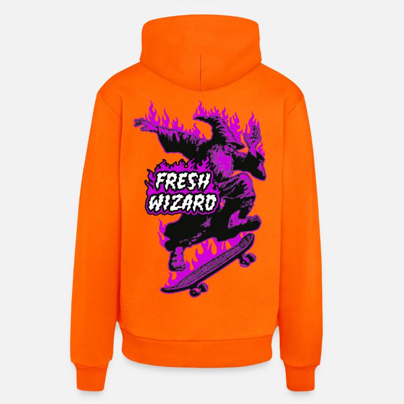 Nouveau Magicien - Sweat à capuche bio décontracté fabriqué en UE - SUNSET ORANGE