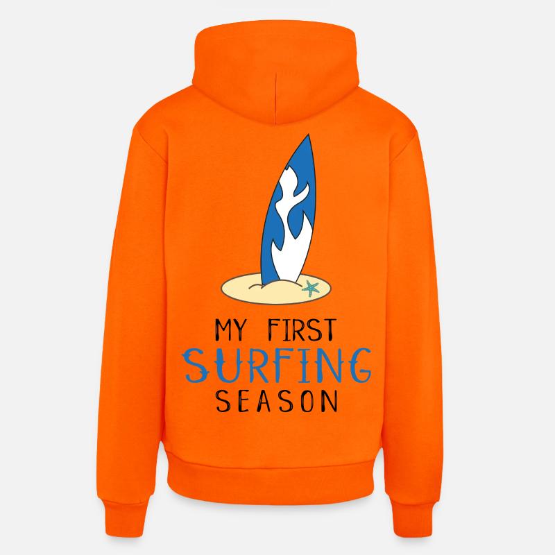 surfeur - Sweat à capuche bio décontracté fabriqué en UE - SUNSET ORANGE