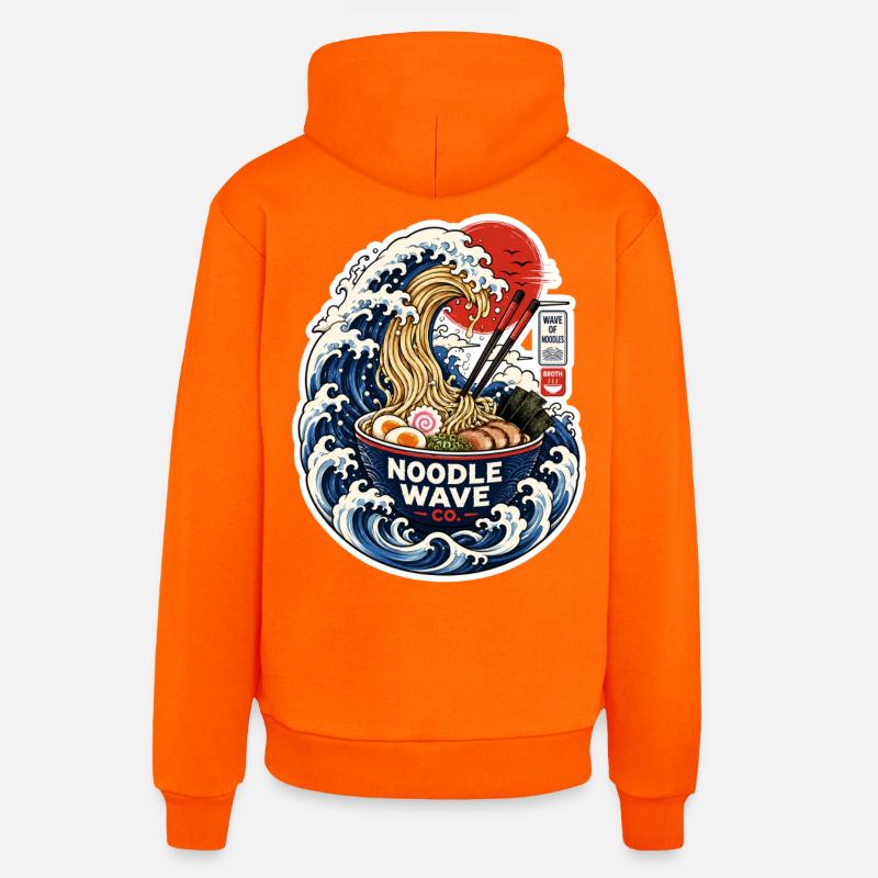 Noodle Wave Ramen Co. - Sweat à capuche bio décontracté fabriqué en UE - SUNSET ORANGE