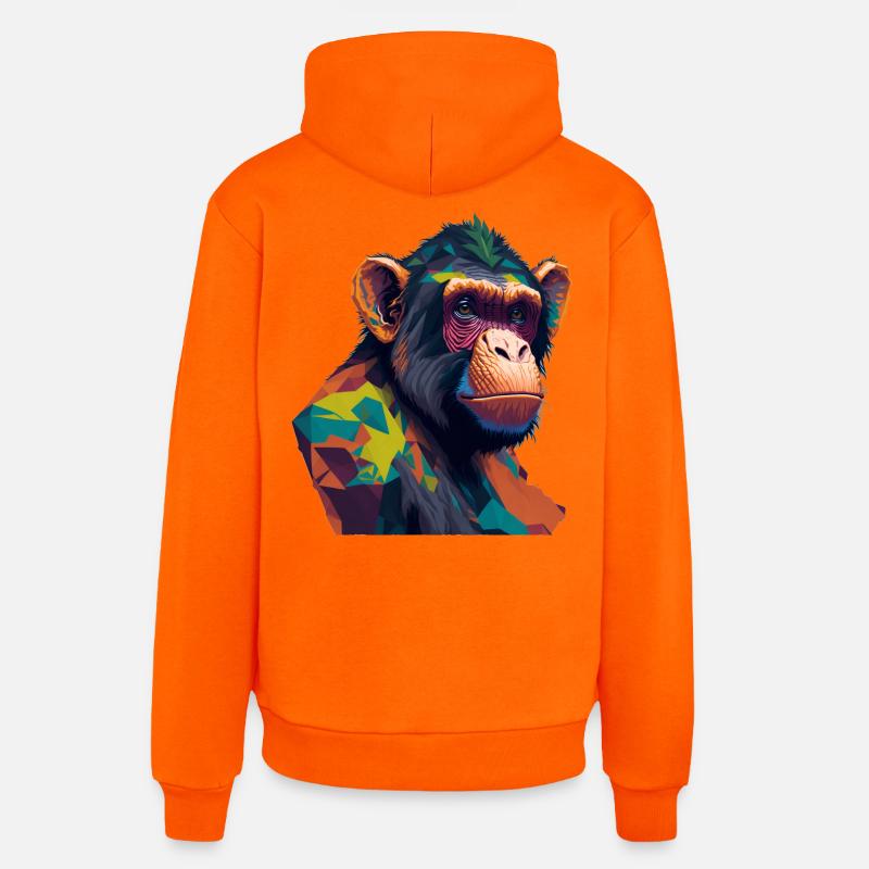 Chimpanzé - Sweat à capuche bio décontracté fabriqué en UE - SUNSET ORANGE
