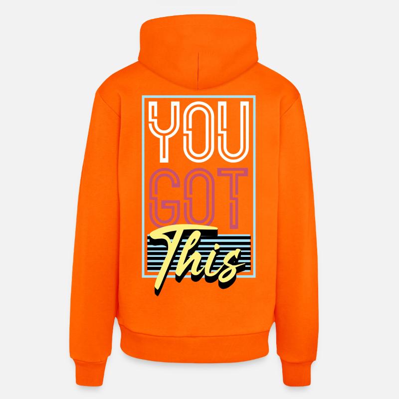 YouGotGot This Retro Neon - Sweat à capuche bio décontracté fabriqué en UE - SUNSET ORANGE