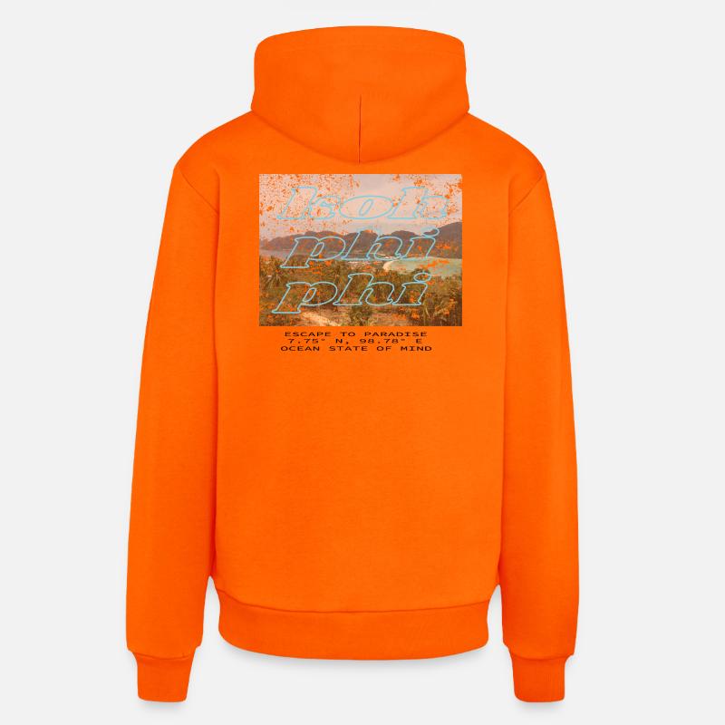 Rêve d’île tropicale - Sweat à capuche bio décontracté fabriqué en UE - SUNSET ORANGE