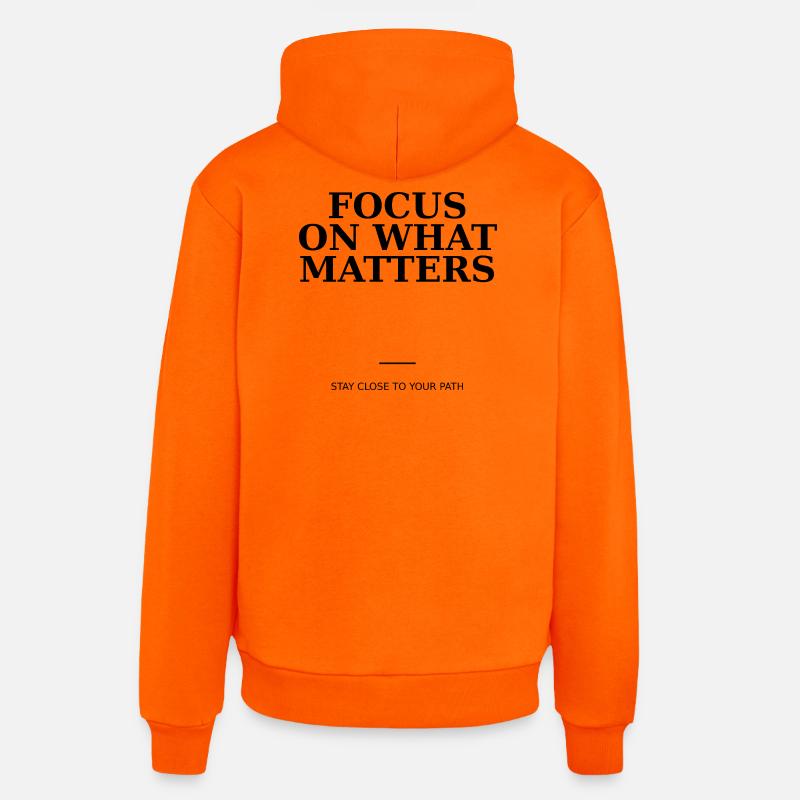 Focus On What Matters - Sweat à capuche bio décontracté fabriqué en UE - SUNSET ORANGE