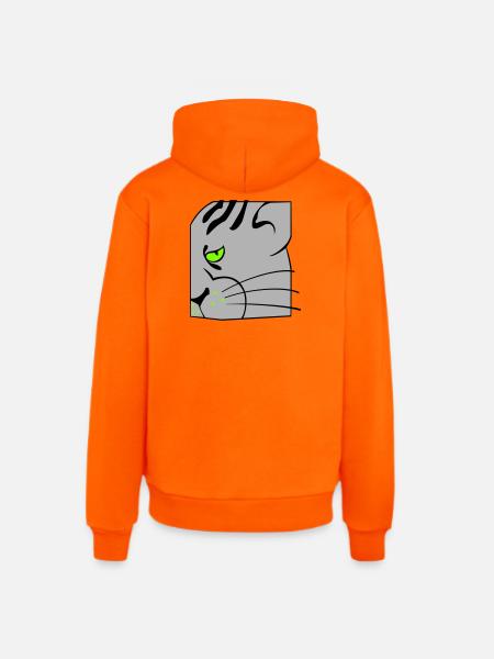 Cat - Organic Relaxed Hoodie Made in EU - SUNSET ORANGE