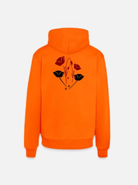 Tulips with ants - Organic Relaxed Hoodie Made in EU - SUNSET ORANGE
