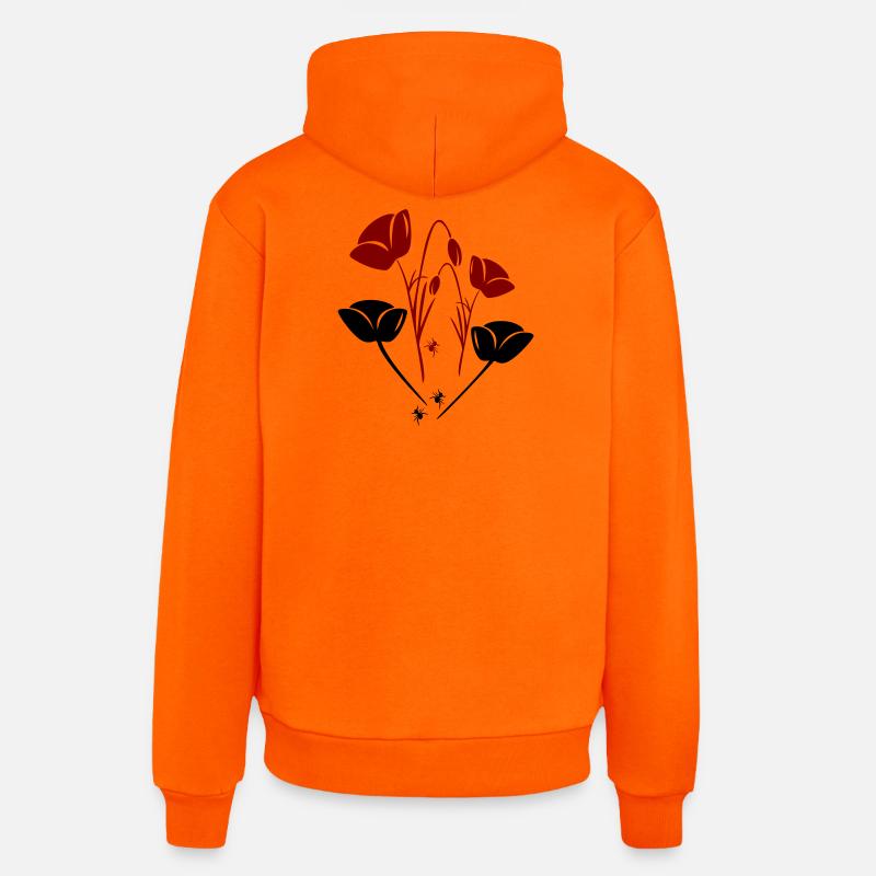 Tulipes avec fourmis - Sweat à capuche bio décontracté fabriqué en UE - SUNSET ORANGE