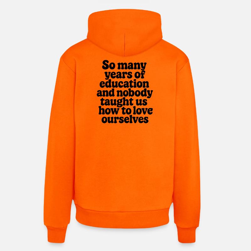 L’amour de soi 2 - Sweat à capuche bio décontracté fabriqué en UE - SUNSET ORANGE