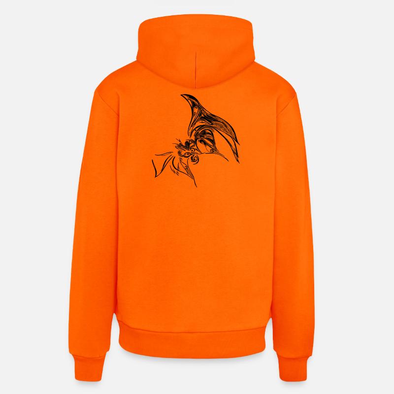 Papillon Créatif - Sweat à capuche bio décontracté fabriqué en UE - SUNSET ORANGE