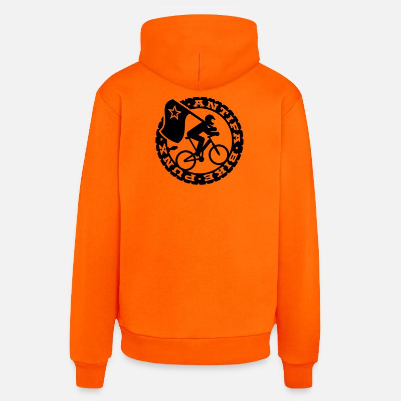 Antifa vélo Punks - Sweat à capuche bio décontracté fabriqué en UE - SUNSET ORANGE