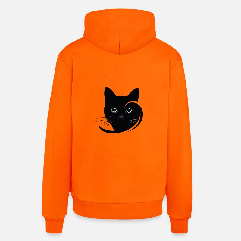 Portrait de chat - Sweat à capuche bio décontracté fabriqué en UE - SUNSET ORANGE