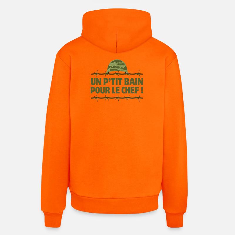 septième compagnie, 7ème compagnie, Pitivier - Sweat à capuche bio décontracté fabriqué en UE - SUNSET ORANGE