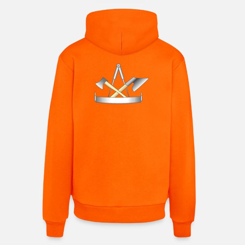 Charpentier, signe de guilde - Sweat à capuche bio décontracté fabriqué en UE - SUNSET ORANGE