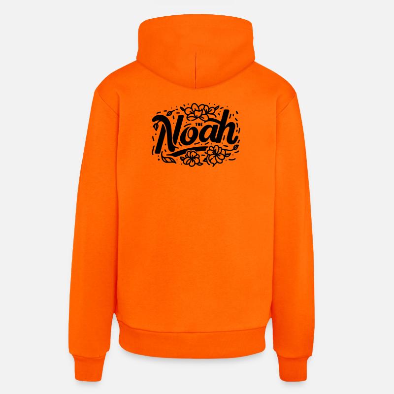 Le Noé aux fleurs - Sweat à capuche bio décontracté fabriqué en UE - SUNSET ORANGE