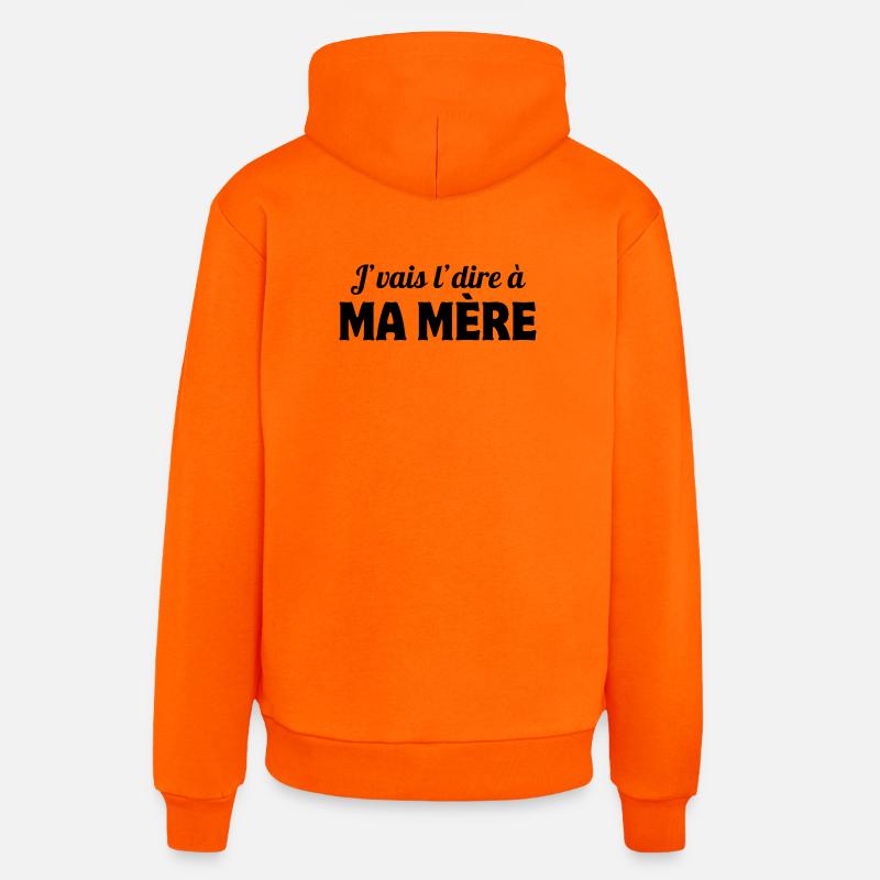 j'vais le dire, mère, maman - Sweat à capuche bio décontracté fabriqué en UE - SUNSET ORANGE