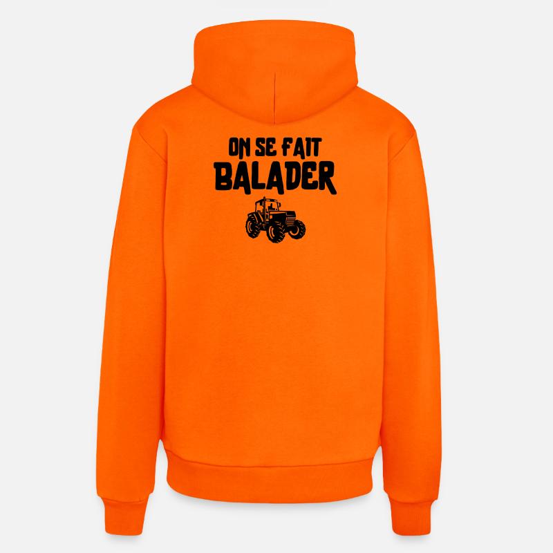Bauer, Bauer, Bauer, Traktor - Organic Relaxed Hoodie Made in EU - SUNSET ORANGE