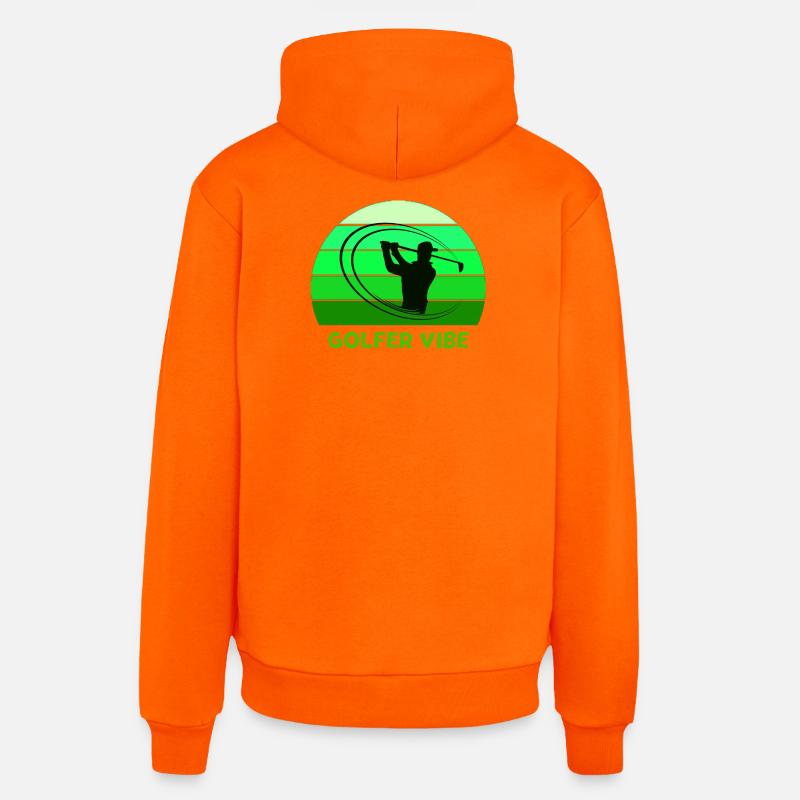 golf, golfeur, fan de golf - Sweat à capuche bio décontracté fabriqué en UE - SUNSET ORANGE