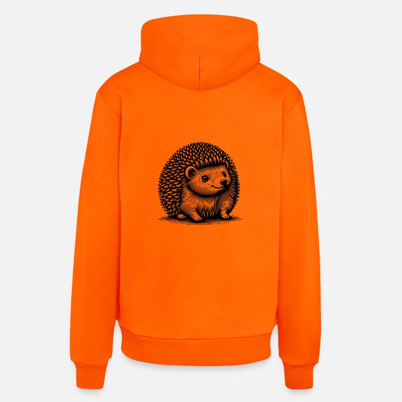 Petit hérisson mignon - Sweat à capuche bio décontracté fabriqué en UE - SUNSET ORANGE