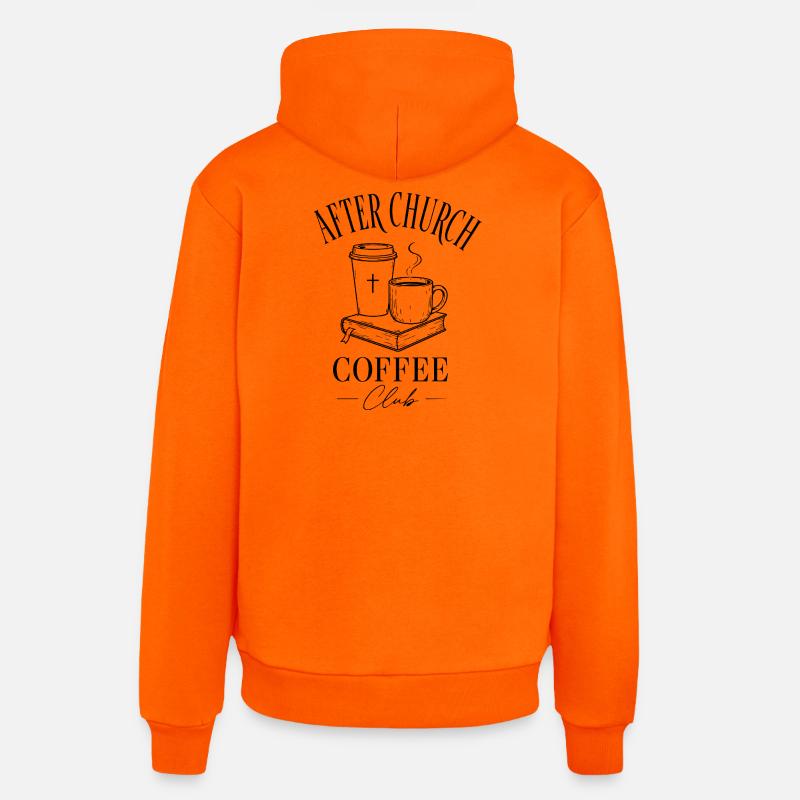 Café de l’église - Sweat à capuche bio décontracté fabriqué en UE - SUNSET ORANGE