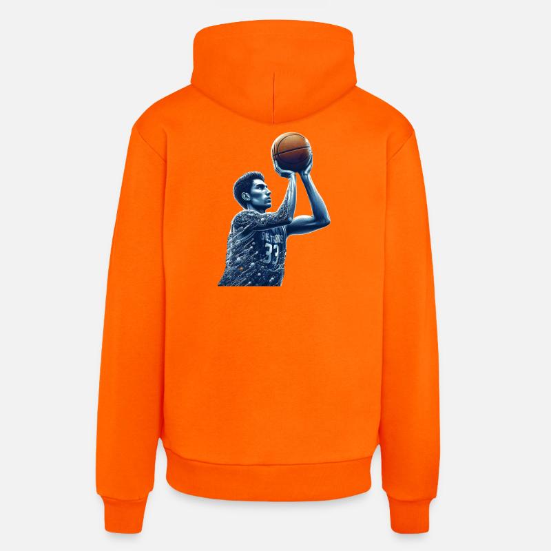 Basketball -Éclaboussure de Talent - Sweat à capuche bio décontracté fabriqué en UE - SUNSET ORANGE