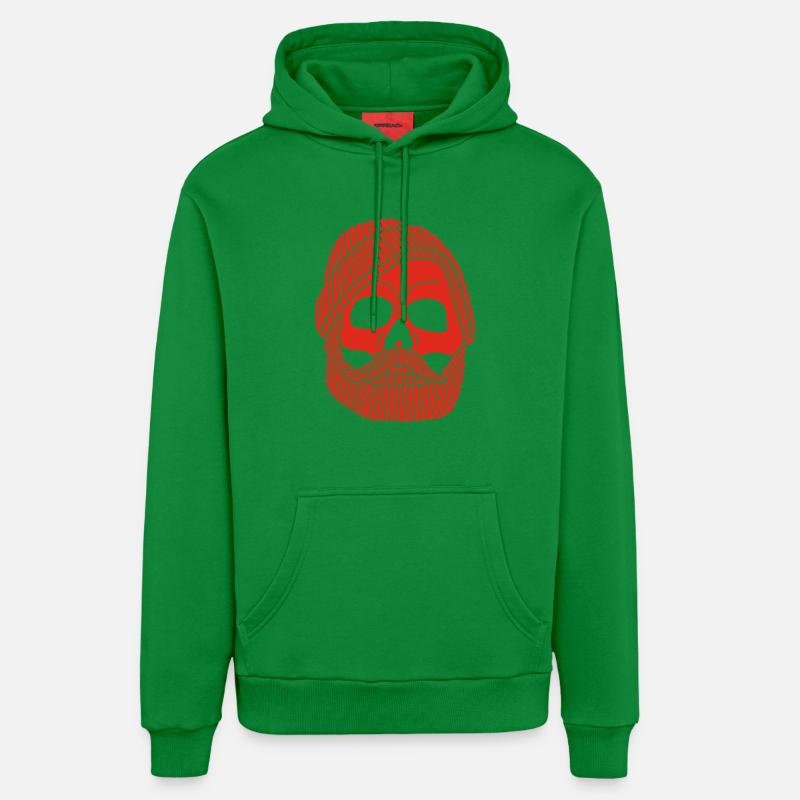 Crâne de marin pêcheur rouge - Sweat à capuche bio décontracté fabriqué en UE - City Green