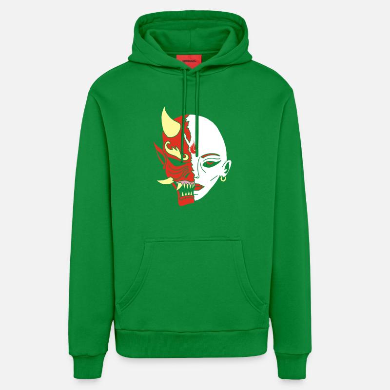 Mensch oder Dämon? - Organic Relaxed Hoodie Made in EU - City Green
