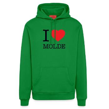 I LOVE MOLDE - Organic Relaxed Hoodie Made in EU - City Green - Vorne