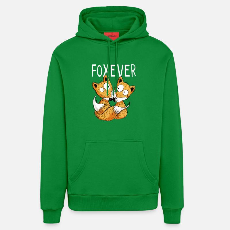 Foxever - Renard - Renards - Cadeau - Sweat à capuche bio décontracté fabriqué en UE - City Green