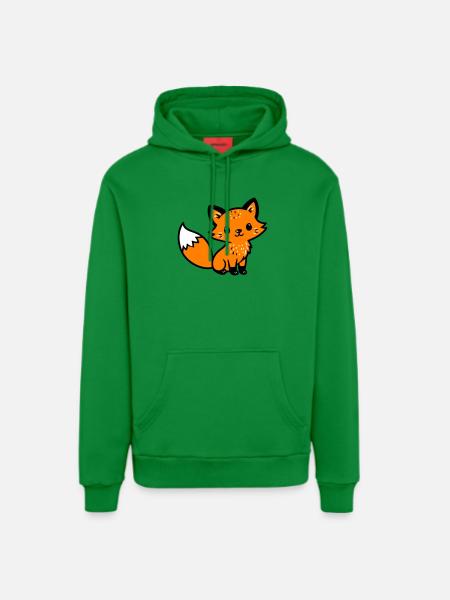 Fuchs Niedlich Comic - Organic Relaxed Hoodie Made in EU - City Green