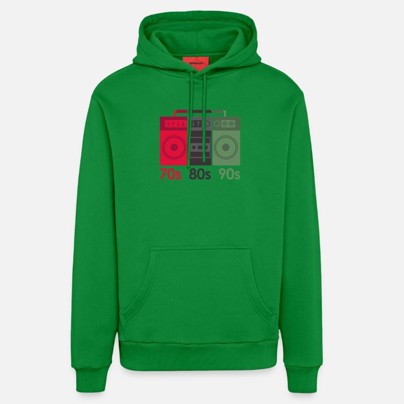 Mashup rétro de l’ère Boombox - Sweat à capuche bio décontracté fabriqué en UE - City Green